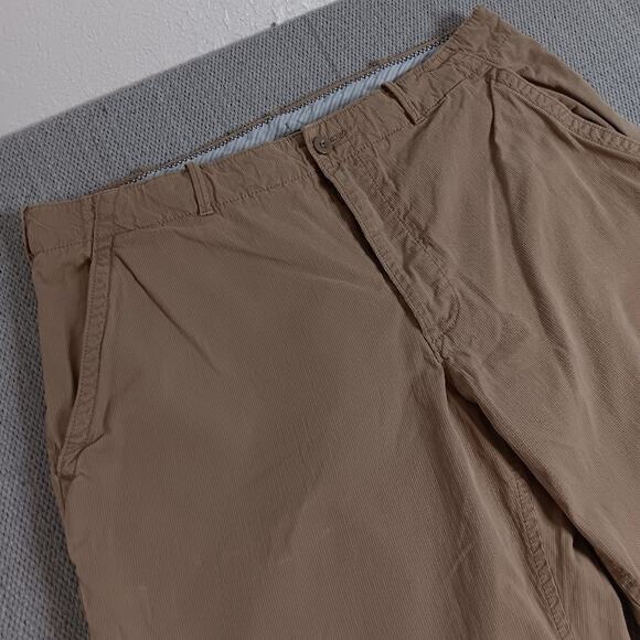Gap Corduroy Pants Men L 36X32 Tan Loose Wide Straight Leg Button Fly Drawstring - Picture 6 of 16